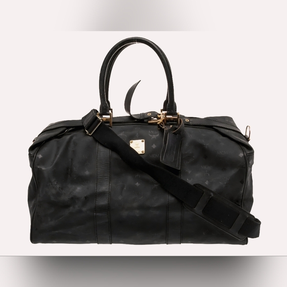 MCM Handbags - MCM Boston Black & Gold Nylon Weekender (STRAP/LUGGAGE TAG)(EUC)(COA)✨️🖤✨️